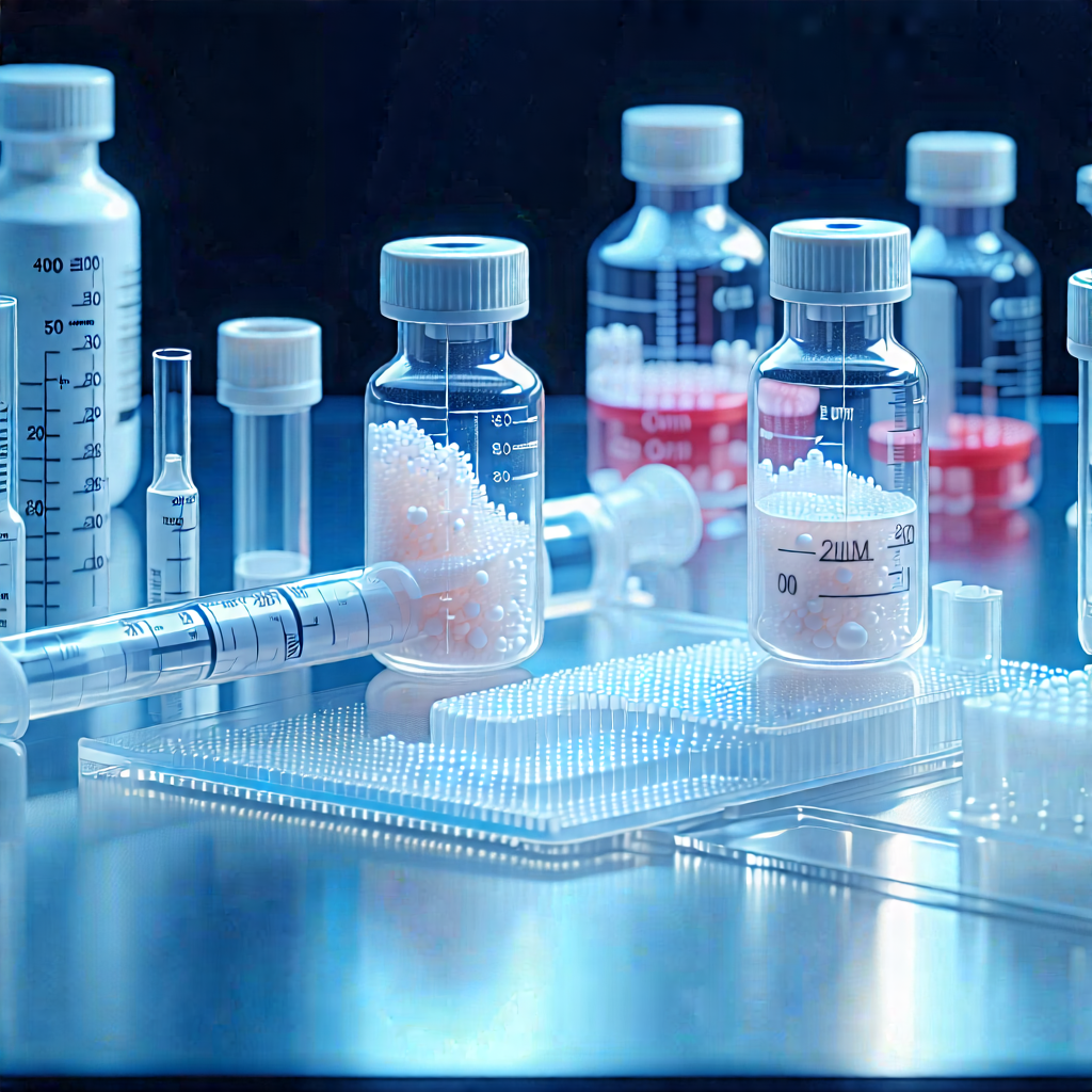 Tech Lithograph: Healthcare Technology In Modern Laboratory With Table Filled