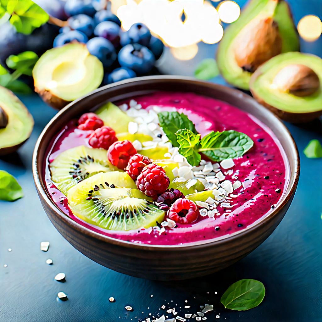 Lifestyle Concept Art: Smoothie Bowl Prepared With Organic Components With Image, There