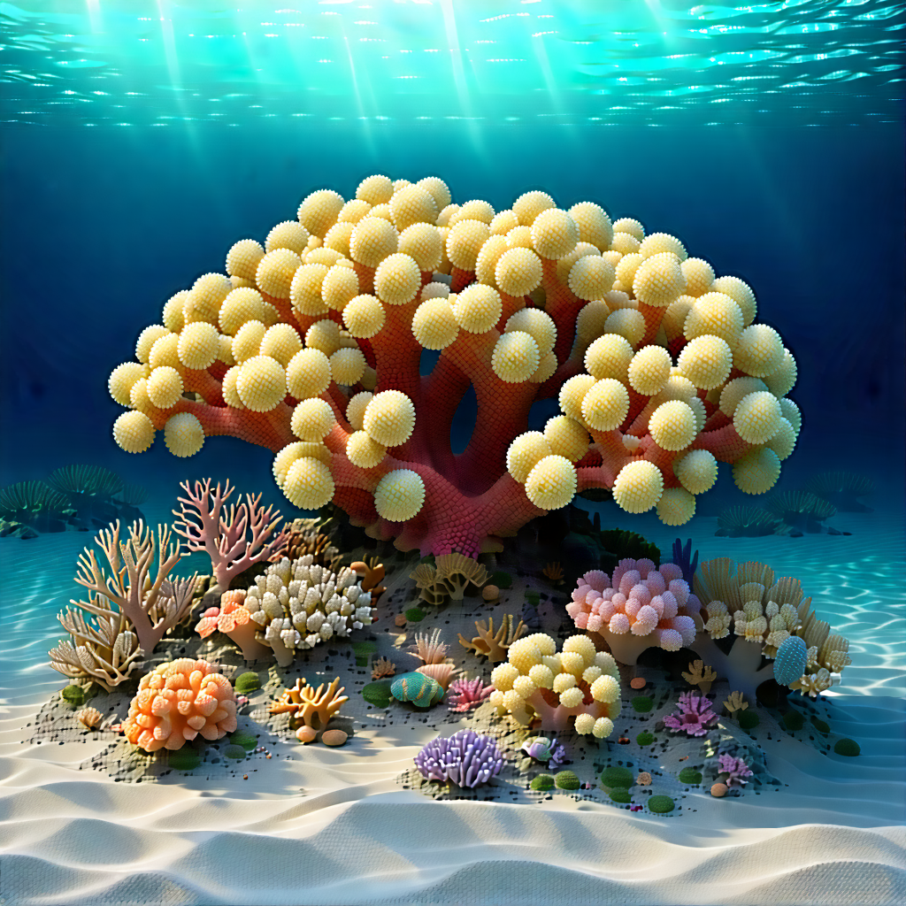 Nature Isometric Design: Coral Reef In Dry Season With Vibrant Underwater