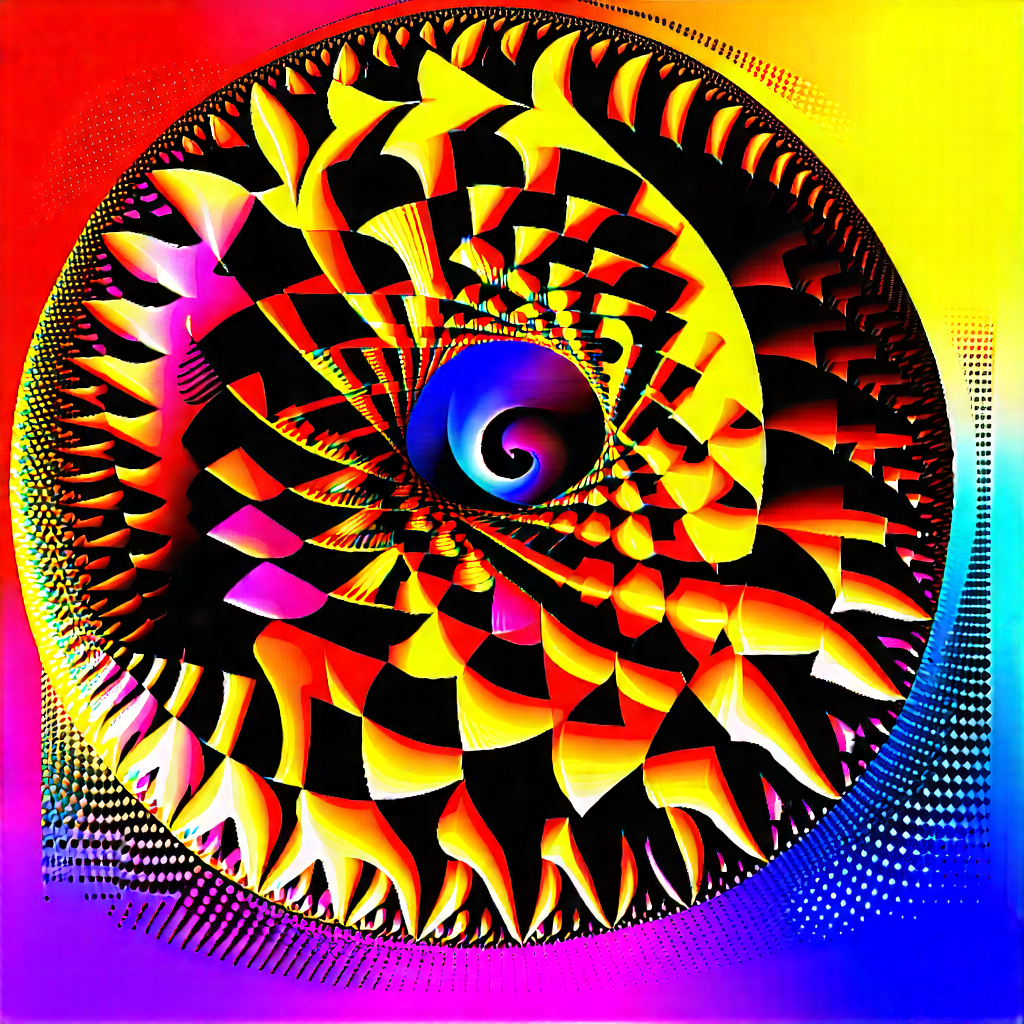 Abstract Landscape Photography: Fractal pattern with (vibrant:1.1) color palette
