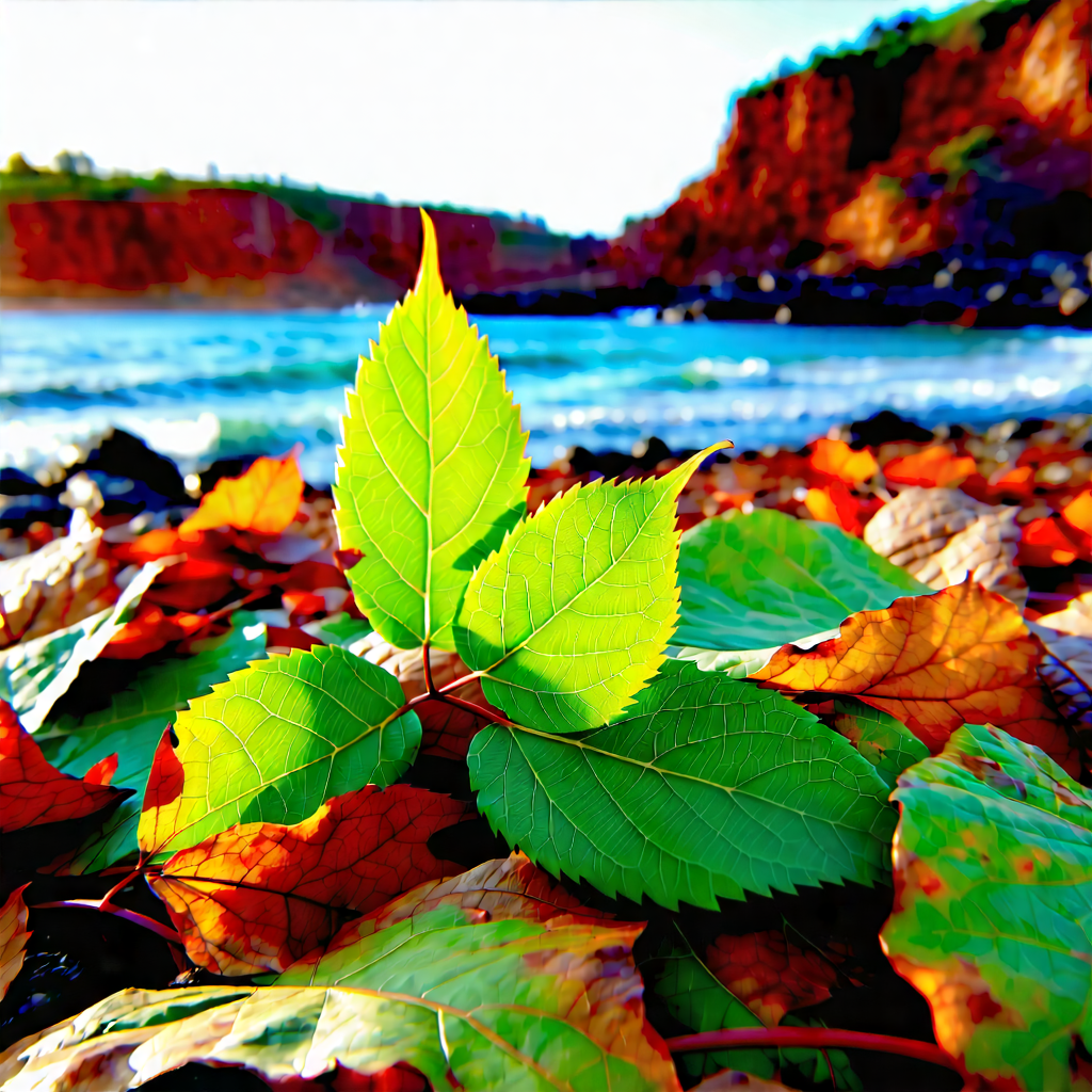 Nature Unreal Engine: Autumn Leaves In Coastal Environment With Leaf Planted