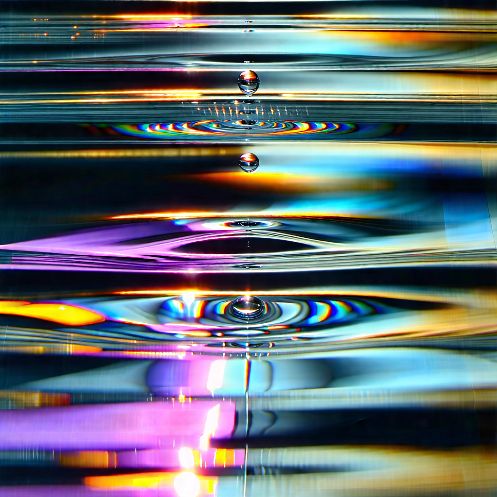 Abstract Professional Photography: Abstract Interpretation Of Light Refraction With Close-up Drop