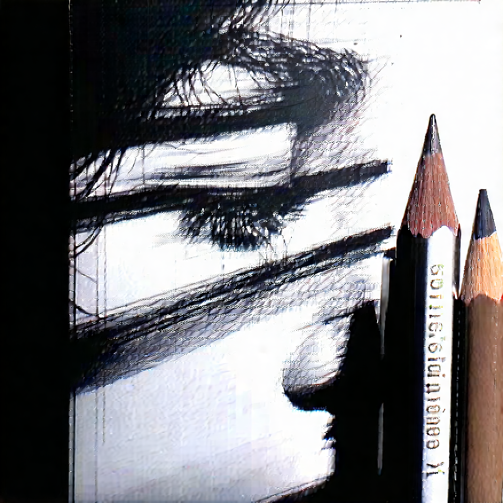Tech Charcoal Drawing: 3d printer with holographic projection