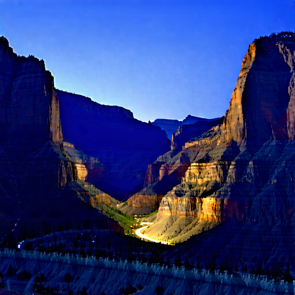 Nature Commercial Photography: Canyon During Blue Hour With Captures Beautiful