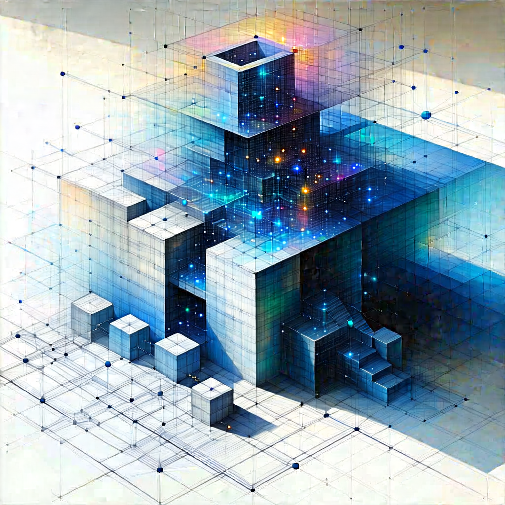 Tech Charcoal Drawing: Blockchain Network Visualization With Image, There