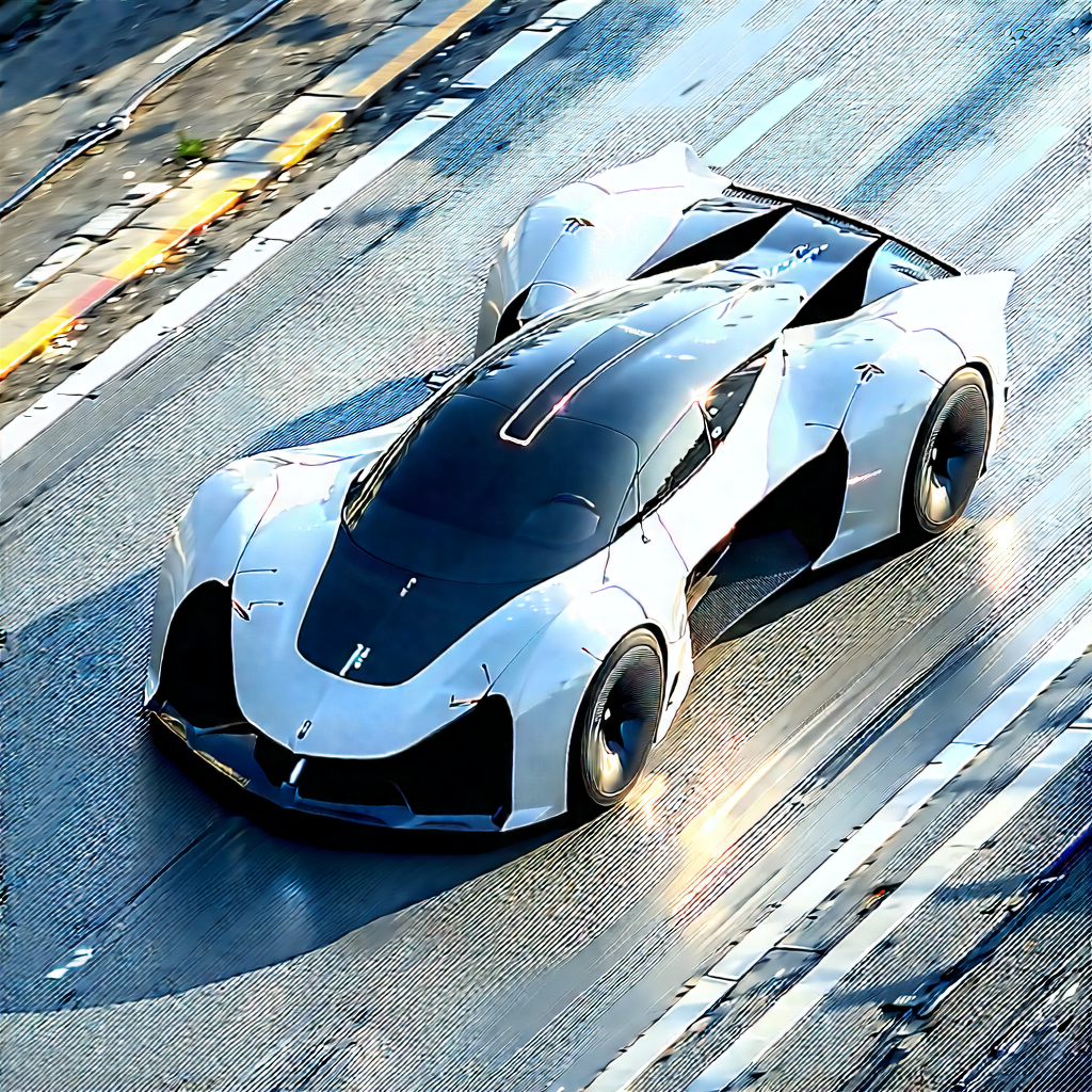 Tech Drone Photography: Innovative Electric Vehicle Design With White Driving