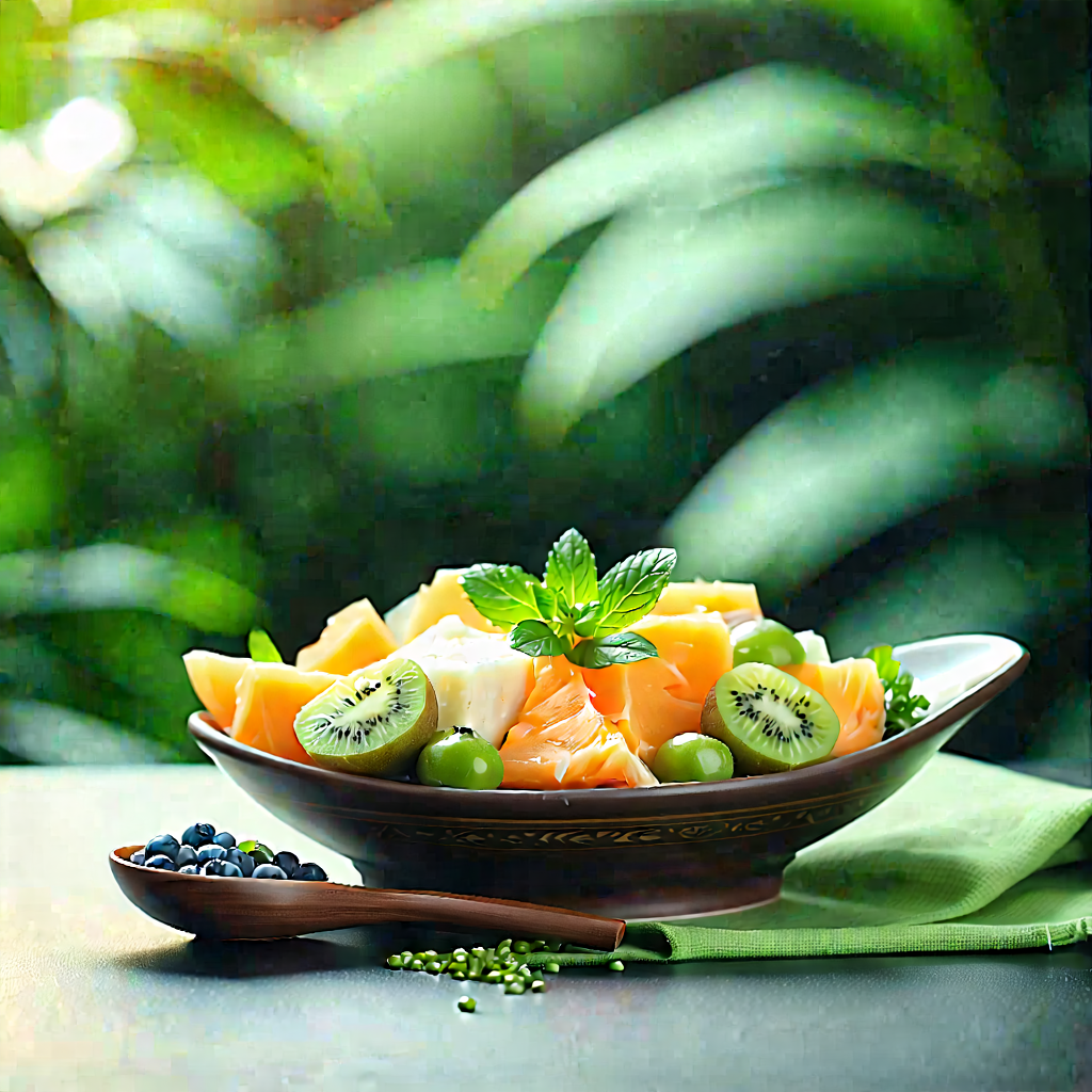 Lifestyle Product Photography: Wellness Scene With Healthy Food With Bowl Filled