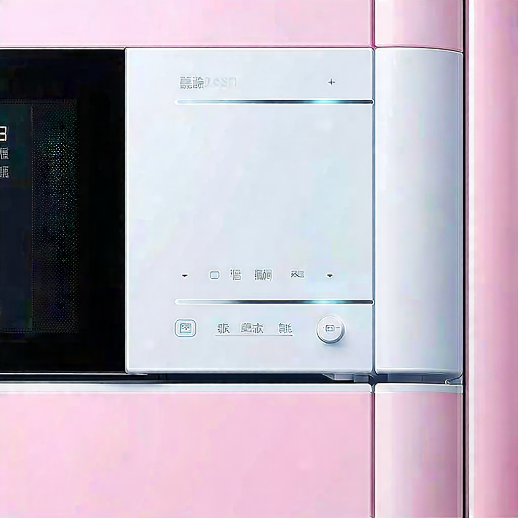Tech Pastel Drawing: Innovative Smart Appliance Design With White Microwave