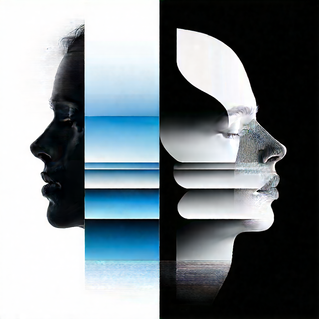 Abstract Minimalist Design: Duality represented through layered elements