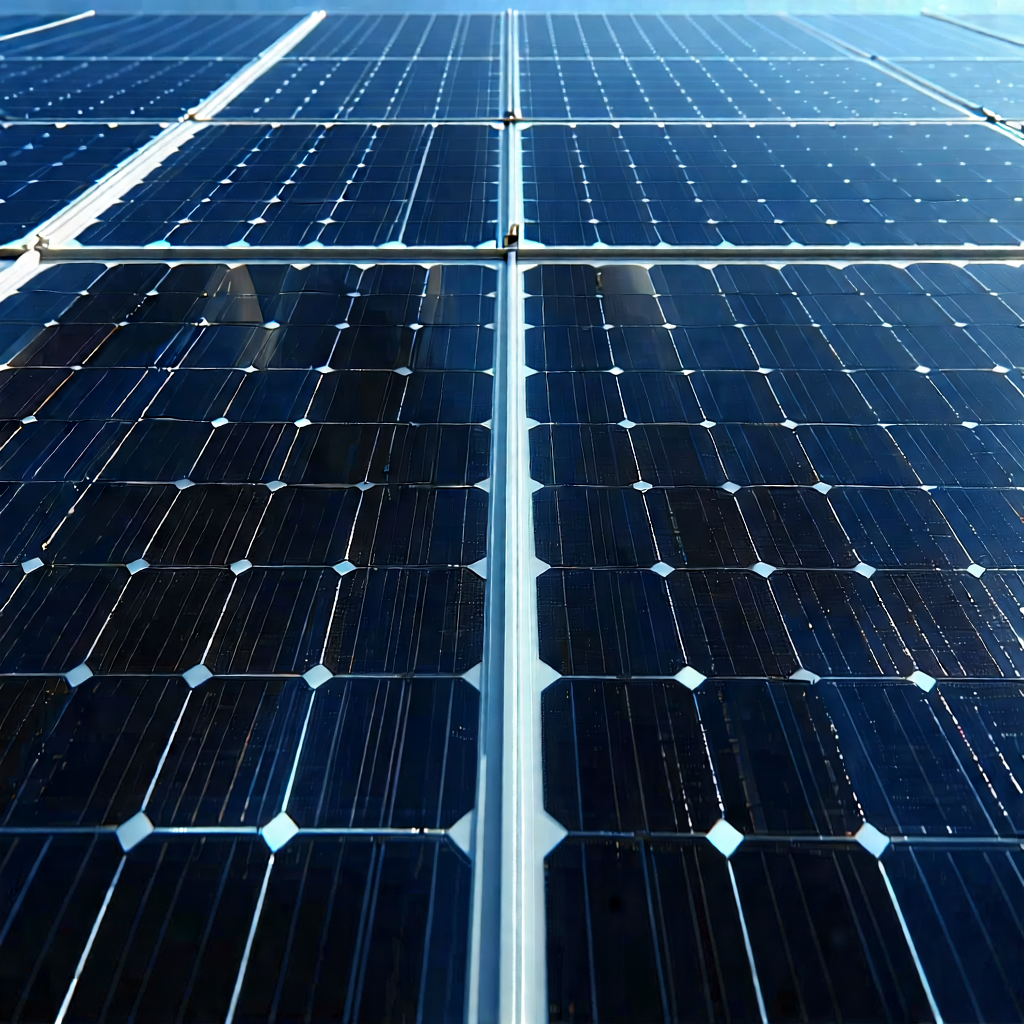Tech Long Exposure Photography: Solar panel with laser scanning