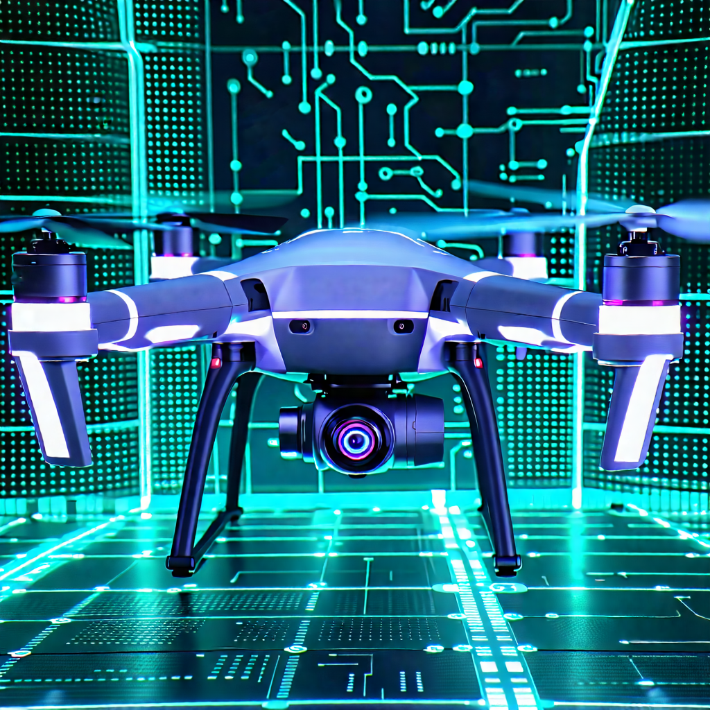 Tech Matte Painting: Drone With Holographic Display With Drone Camera
