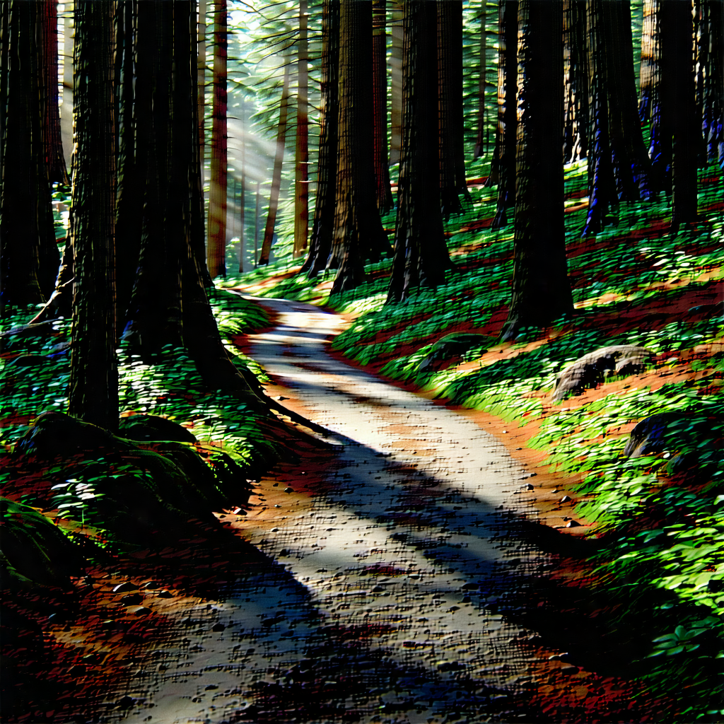 Nature Aerial Photography: Path through redwood forest