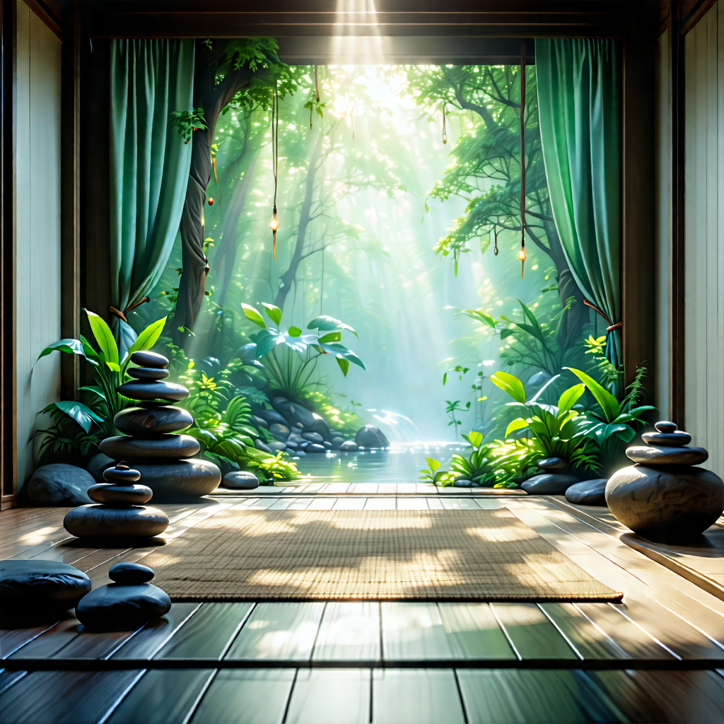 Lifestyle Etching: Wellness Scene With Natural Lighting With Image, There