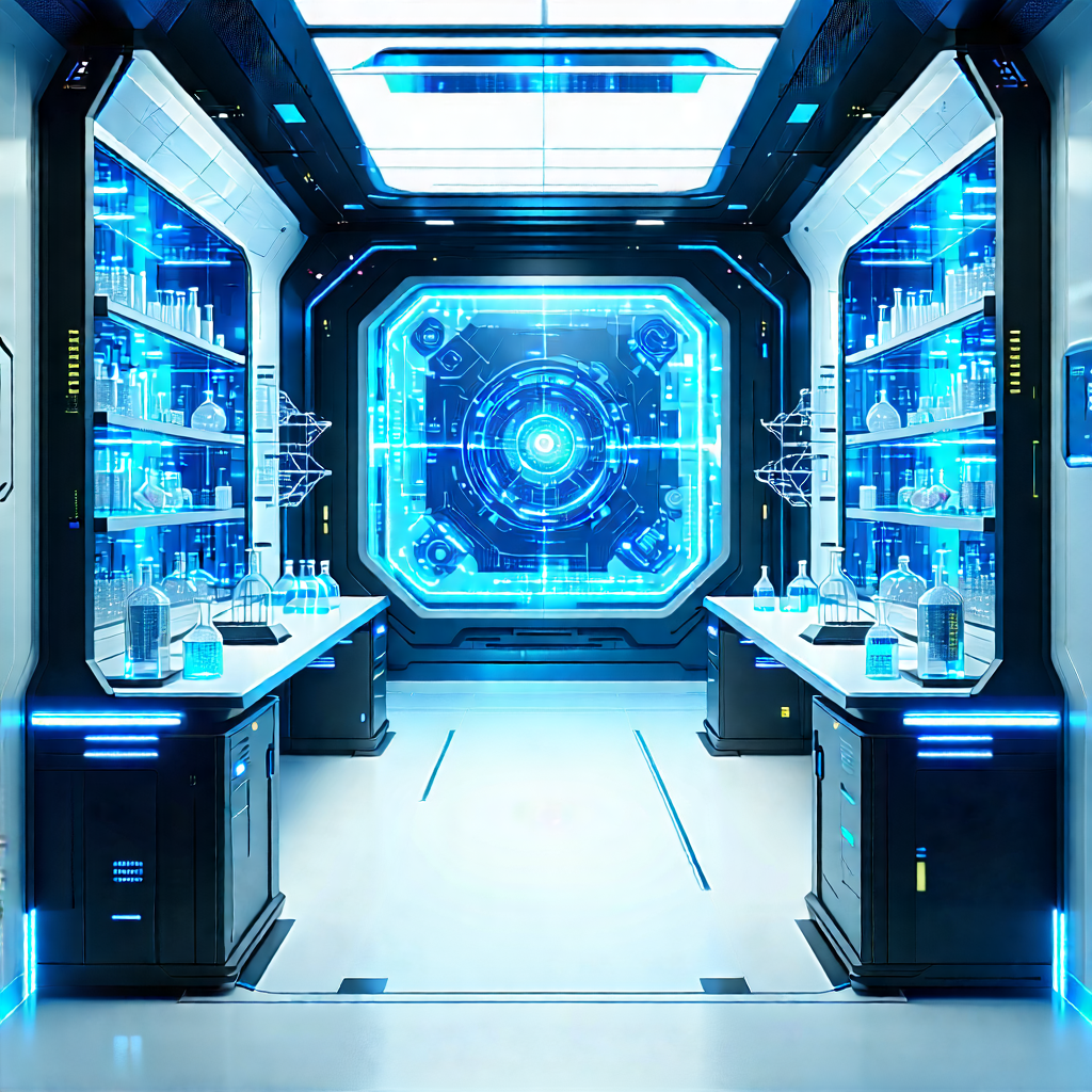 Tech Editorial Photography: Futuristic research laboratory