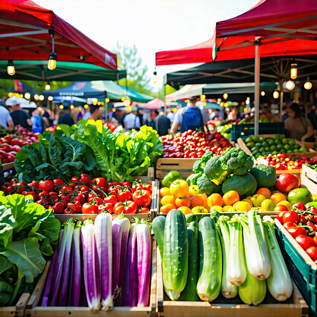 Urban Long Exposure Photography: Urban farmers market scene