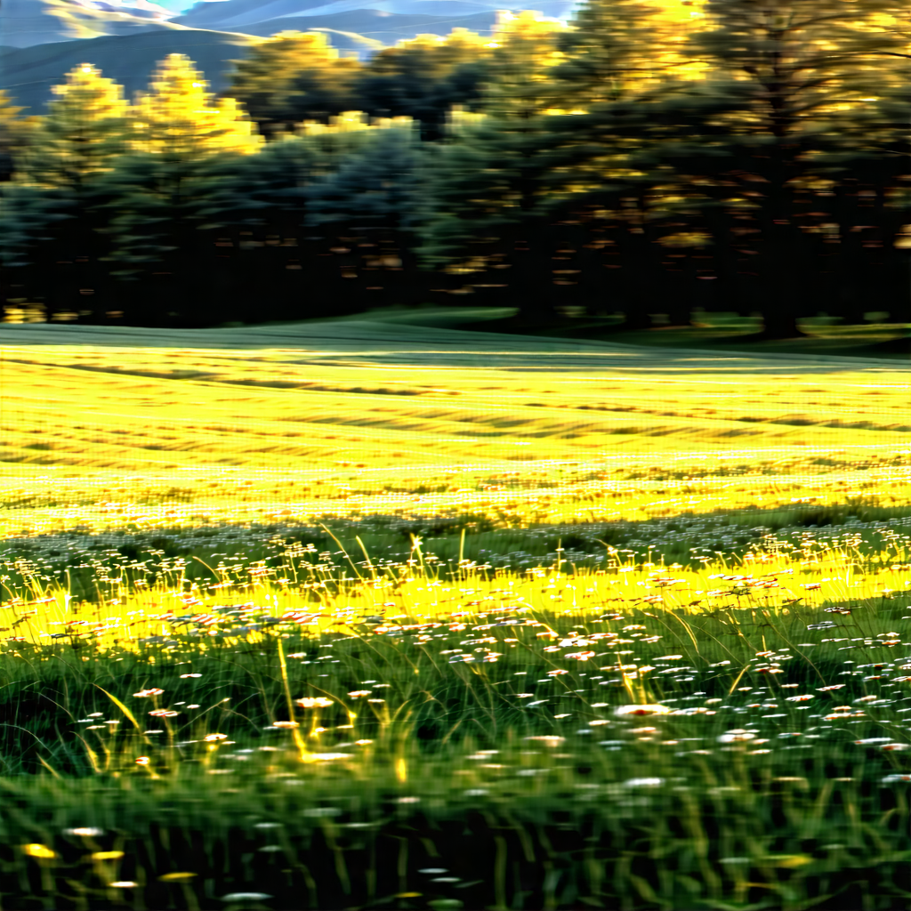 Nature Long Exposure Photography: Meadow During Golden Hour With Image, There