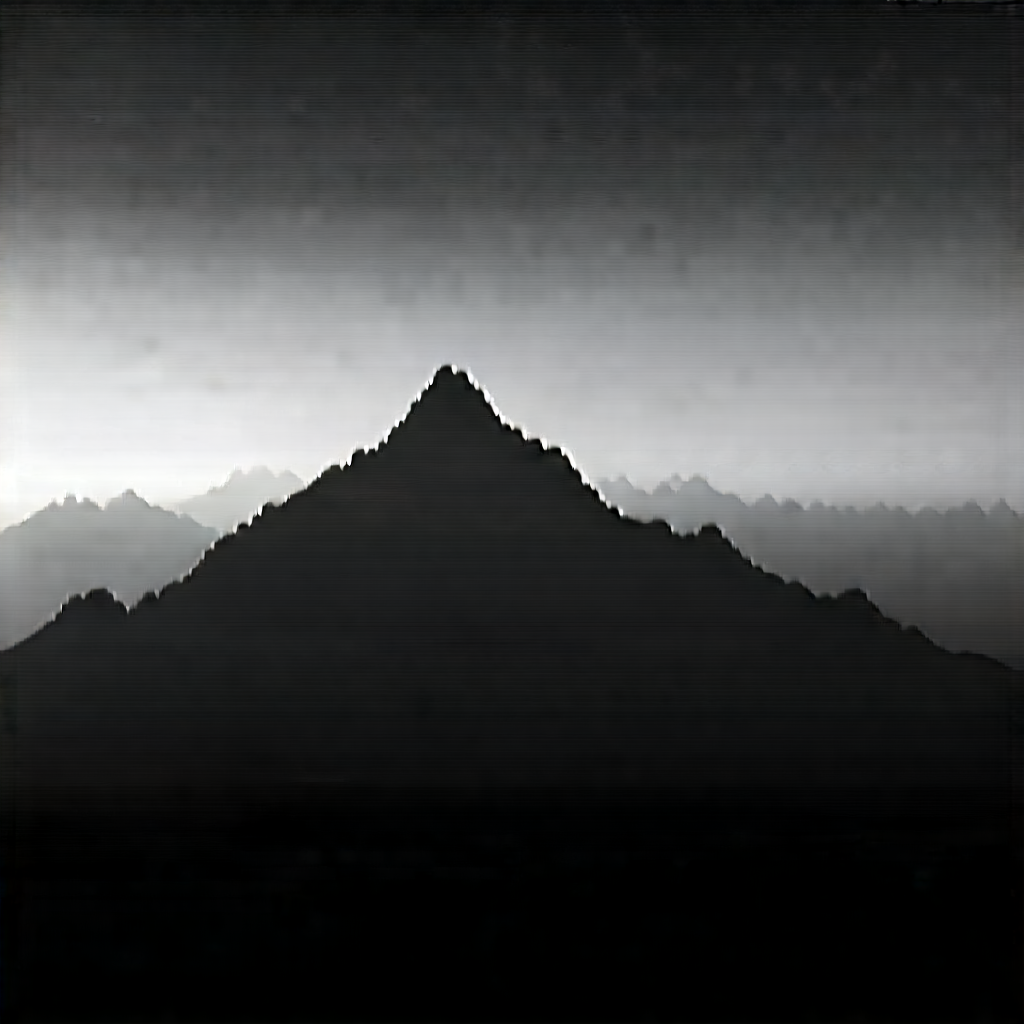 Nature Drone Photography: Mountain Range During Night With Black White