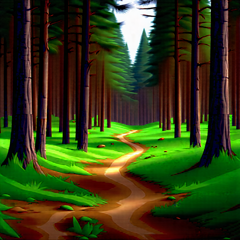 Nature Unreal Engine: Path through pine (forest:1.13)