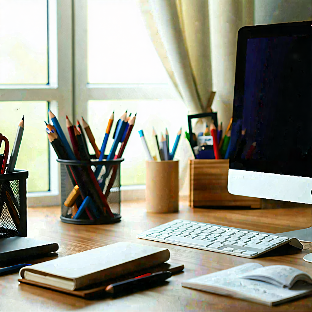 Lifestyle Tilt-Shift Photography: Home office with comfortable textiles