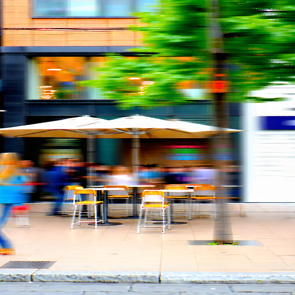 Urban Advertising Photography: Urban street with outdoor seating