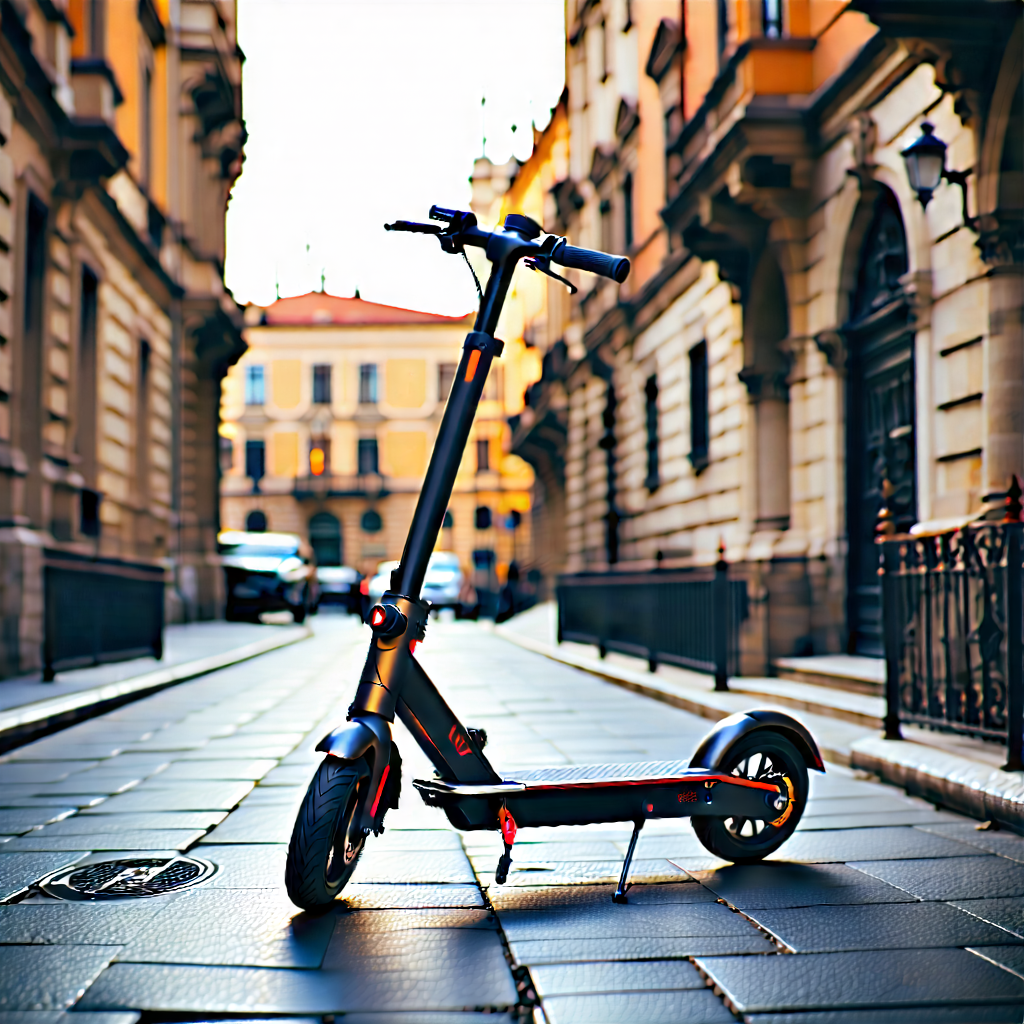 Urban Editorial Photography: City electric scooter in historic quarter