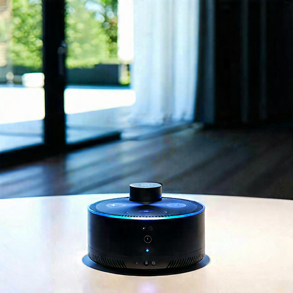 Tech Hdr Photography: Smart Home Device With User Interface With Small Black