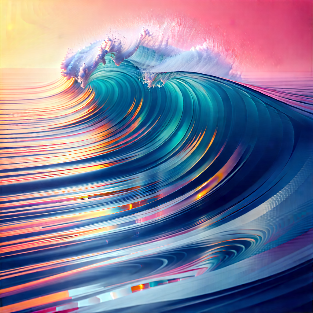 Abstract Glitch Art: Wave propagation captured in abstract form