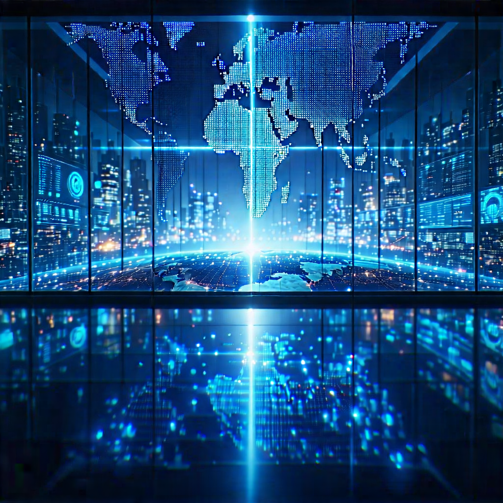 Tech Stock Photography: Big Data Visualization With Large Blue