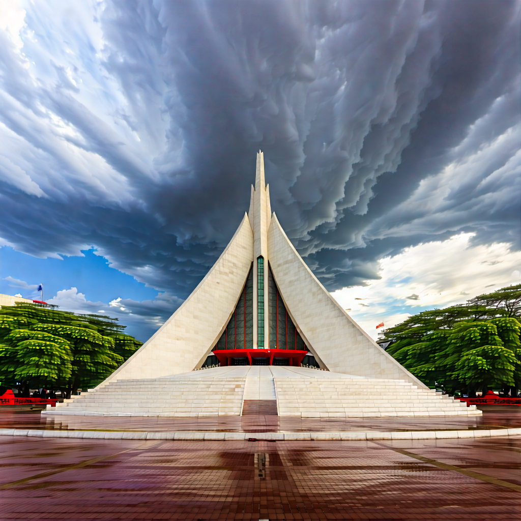 Urban Editorial Photography: Cultural Center With Dramatic (clouds:1.22) With Large White