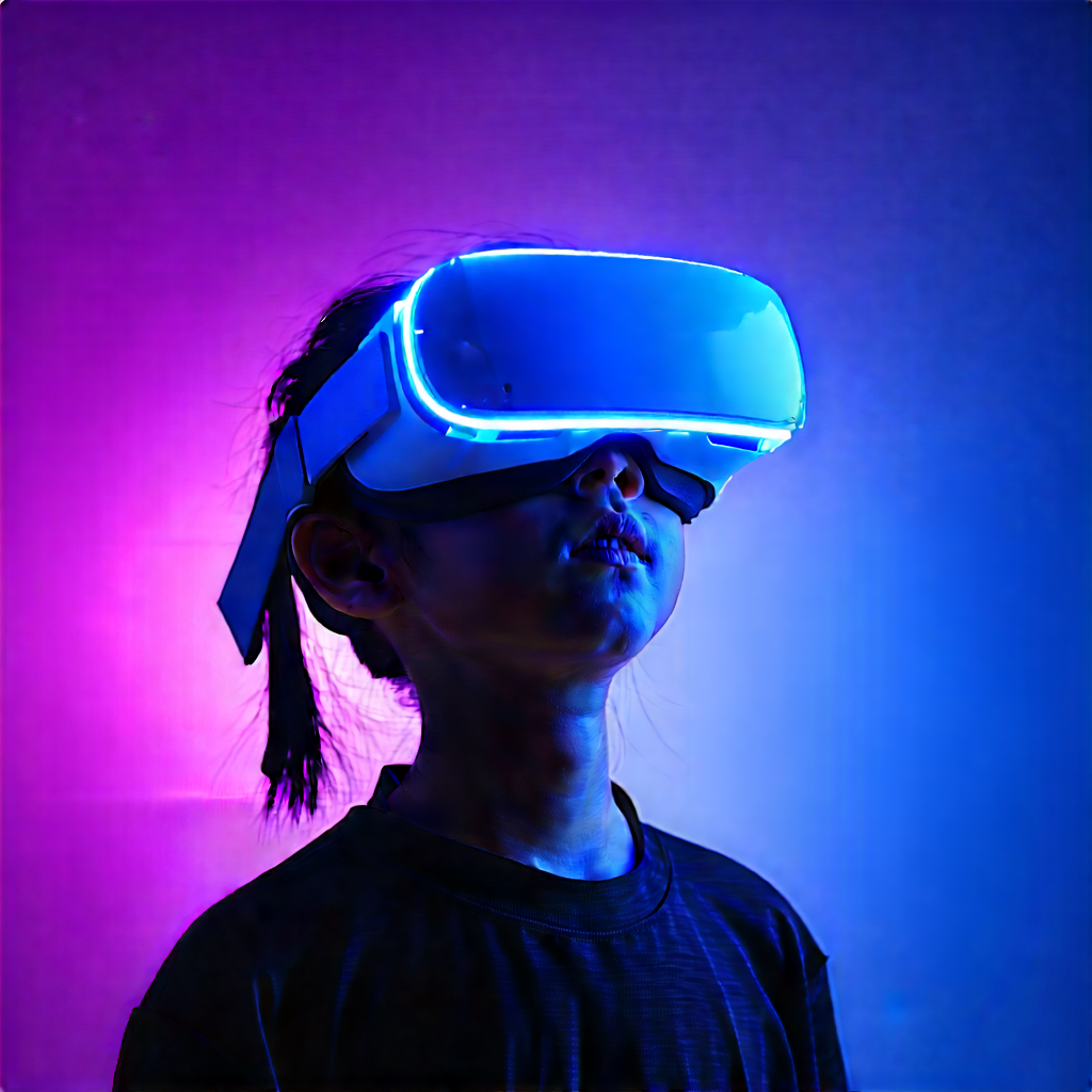 Tech Product Photography: Vr headset with glowing screen