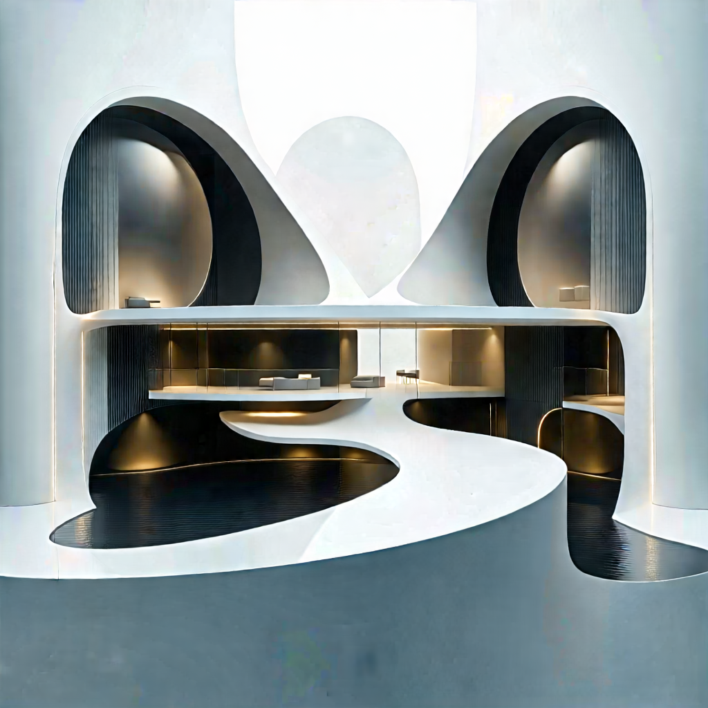 Tech Abstract Design: Futuristic Smart Home With Rendering Modern,