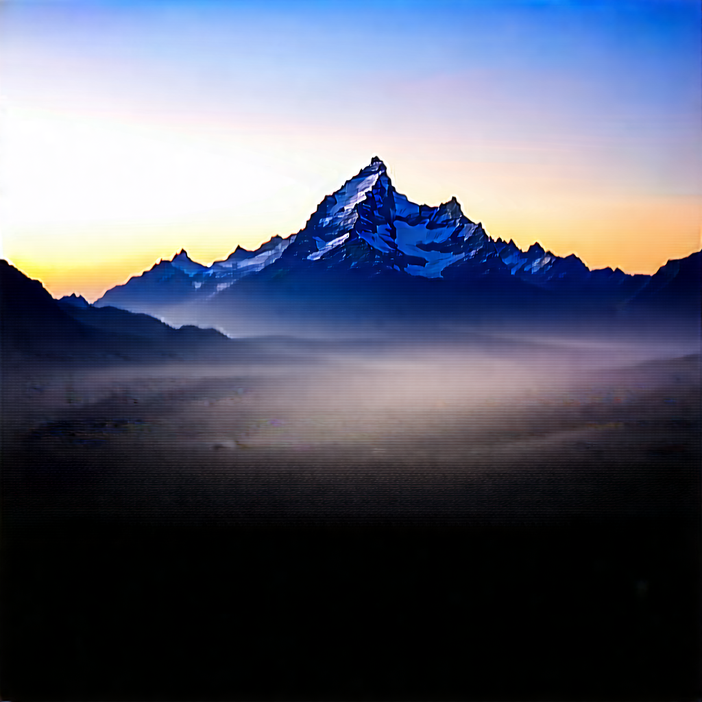 Nature Long Exposure Photography: Mountain Range During Sunset With Majestic Mountain
