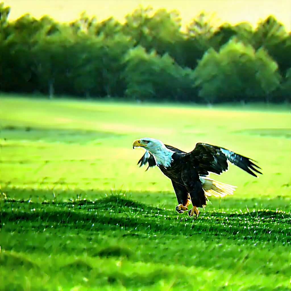 Nature Professional Photography: Eagle In Prairie Grassland With Bald Eagle