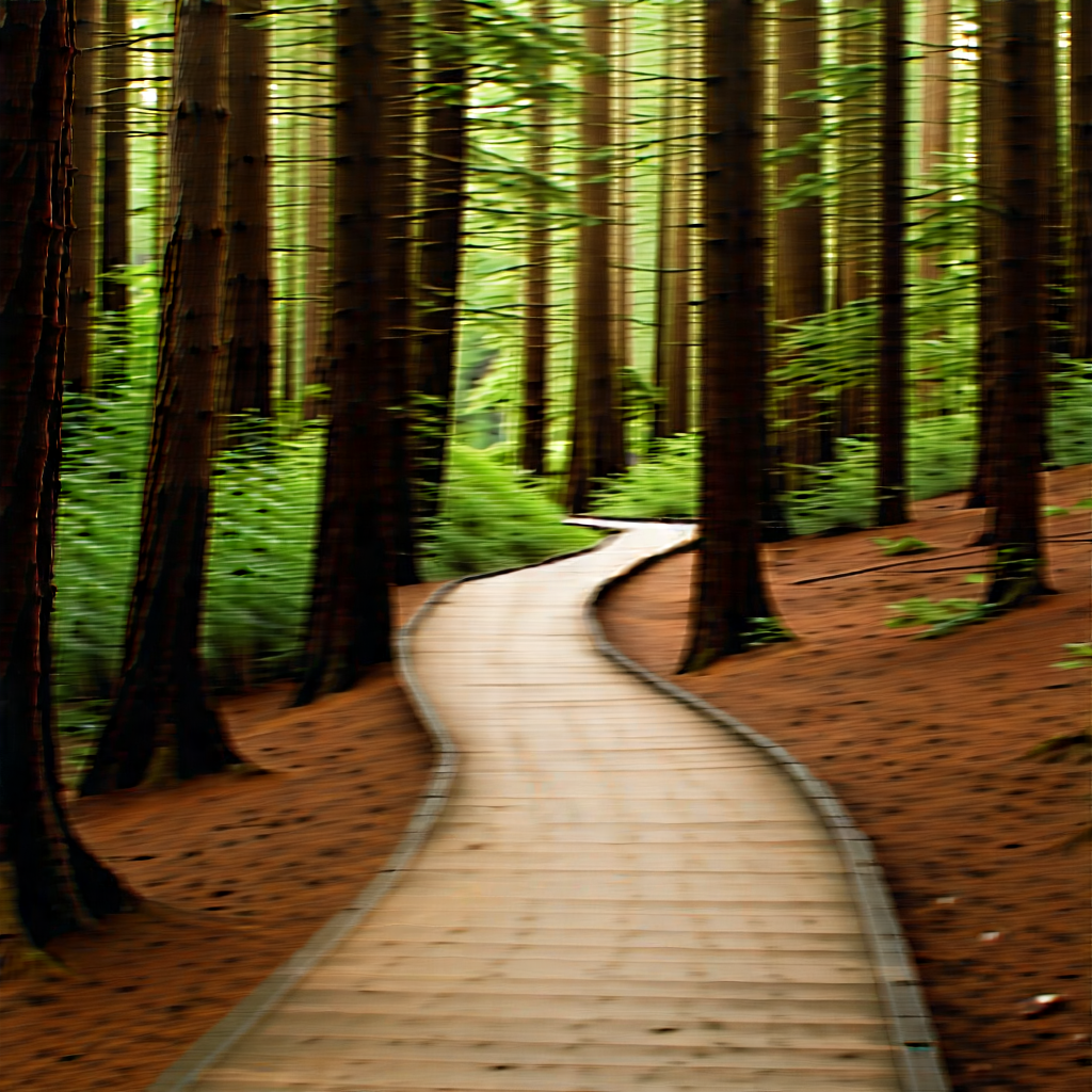 Nature Aerial Photography: Path through redwood forest