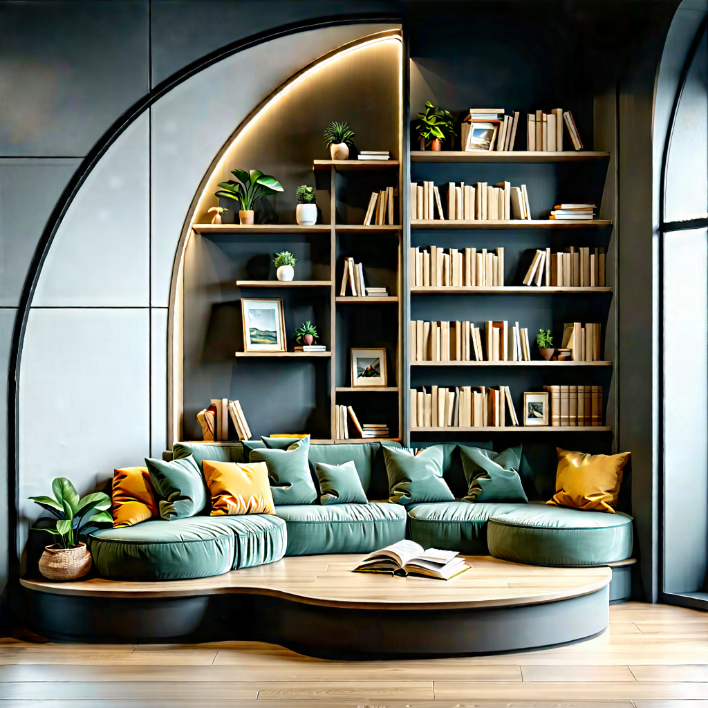 Lifestyle Octane Render: Reading Nook With Organized Space With Image, There