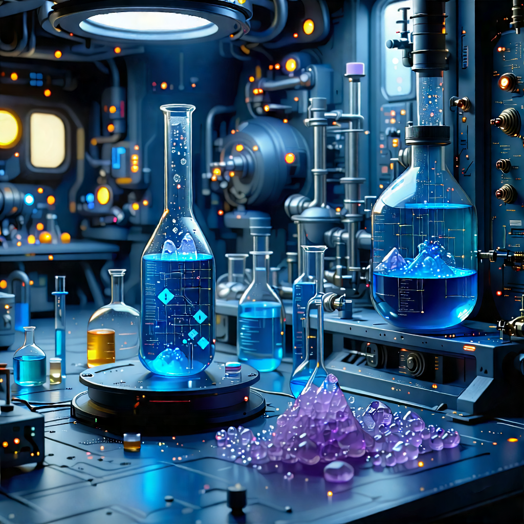 Tech Digital Art: Futuristic research laboratory