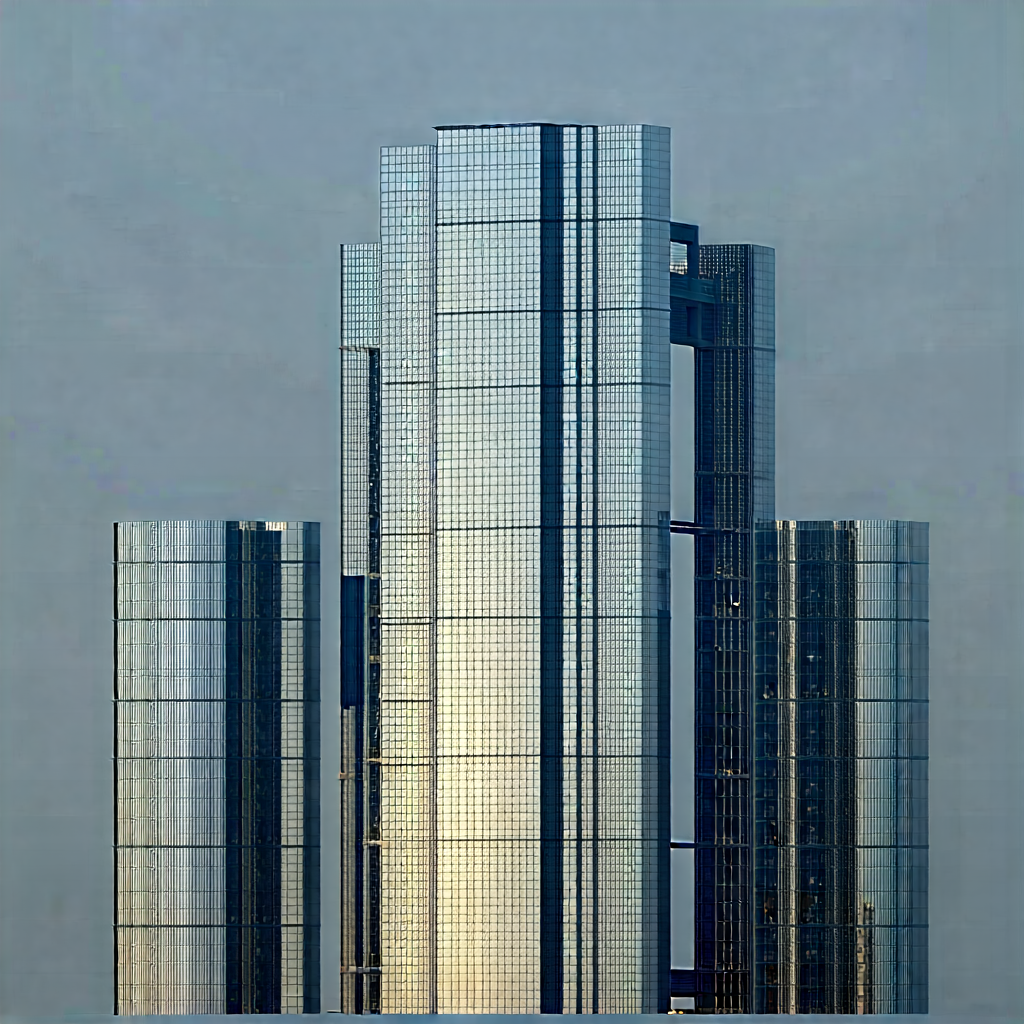 Urban Hdr Photography: Skyscraper with minimalist (design:1.47)