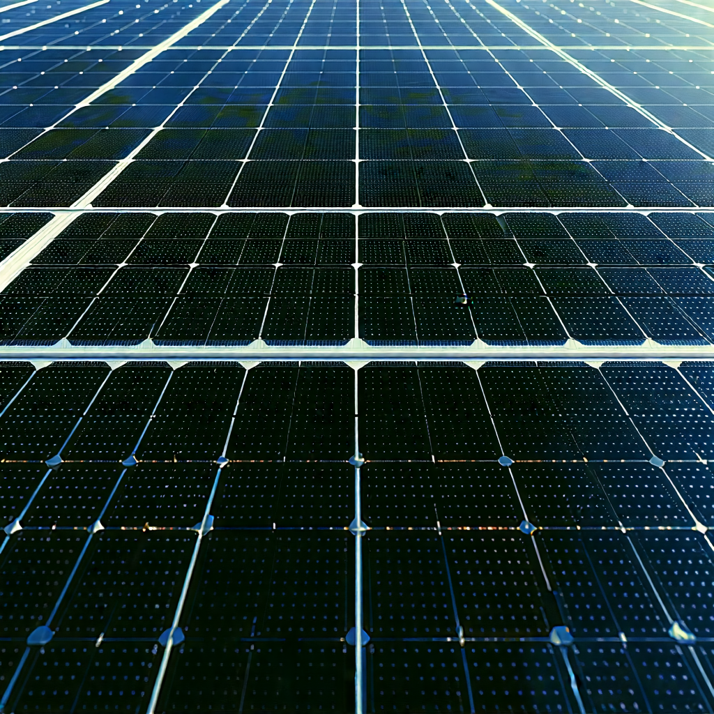 Tech Landscape Photography: Solar Panel With (digital:1.15) Particles With Large Solar