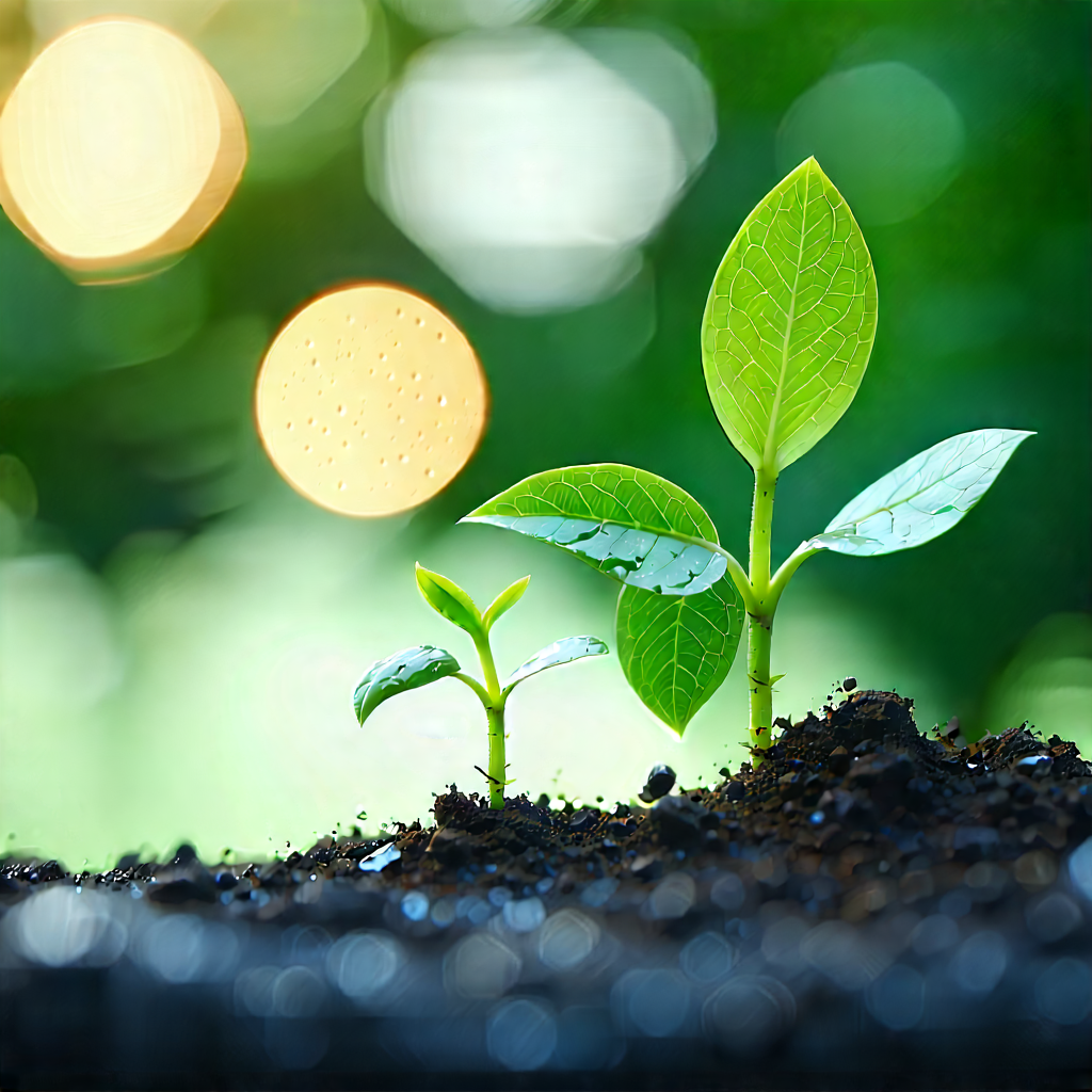 Abstract Product Photography: Growth Represented Through Negative Space With Small Plant