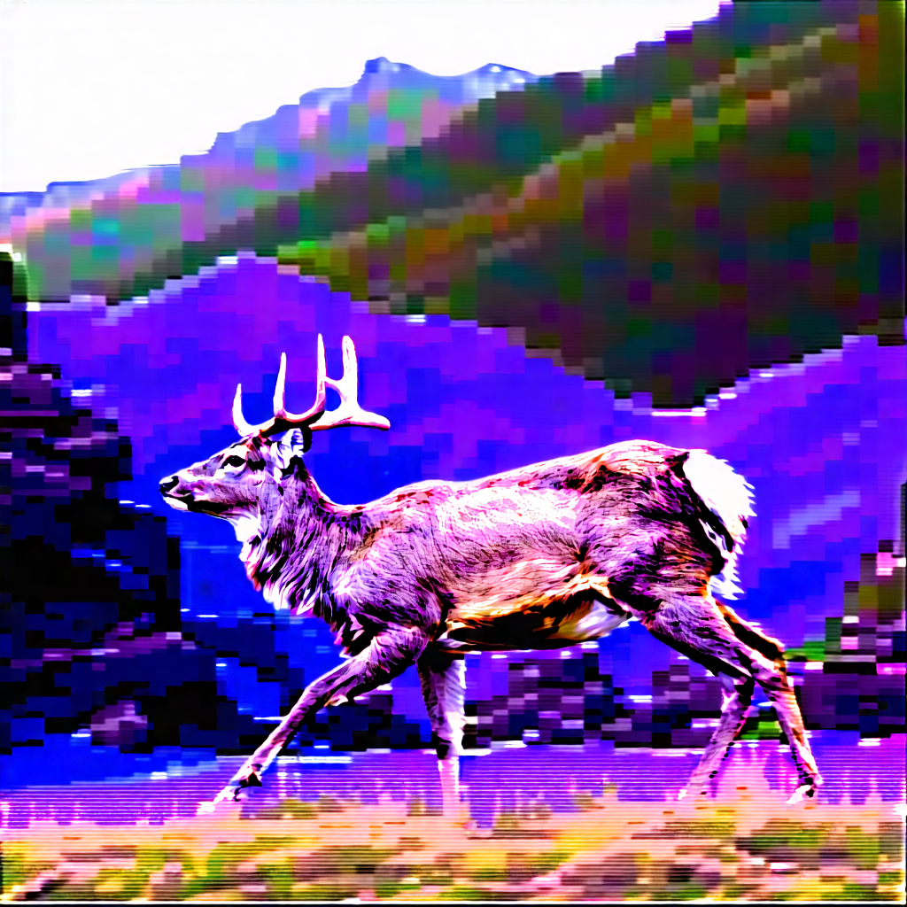 Nature Stock Photography: Deer In Mountain Terrain With Deer Walking
