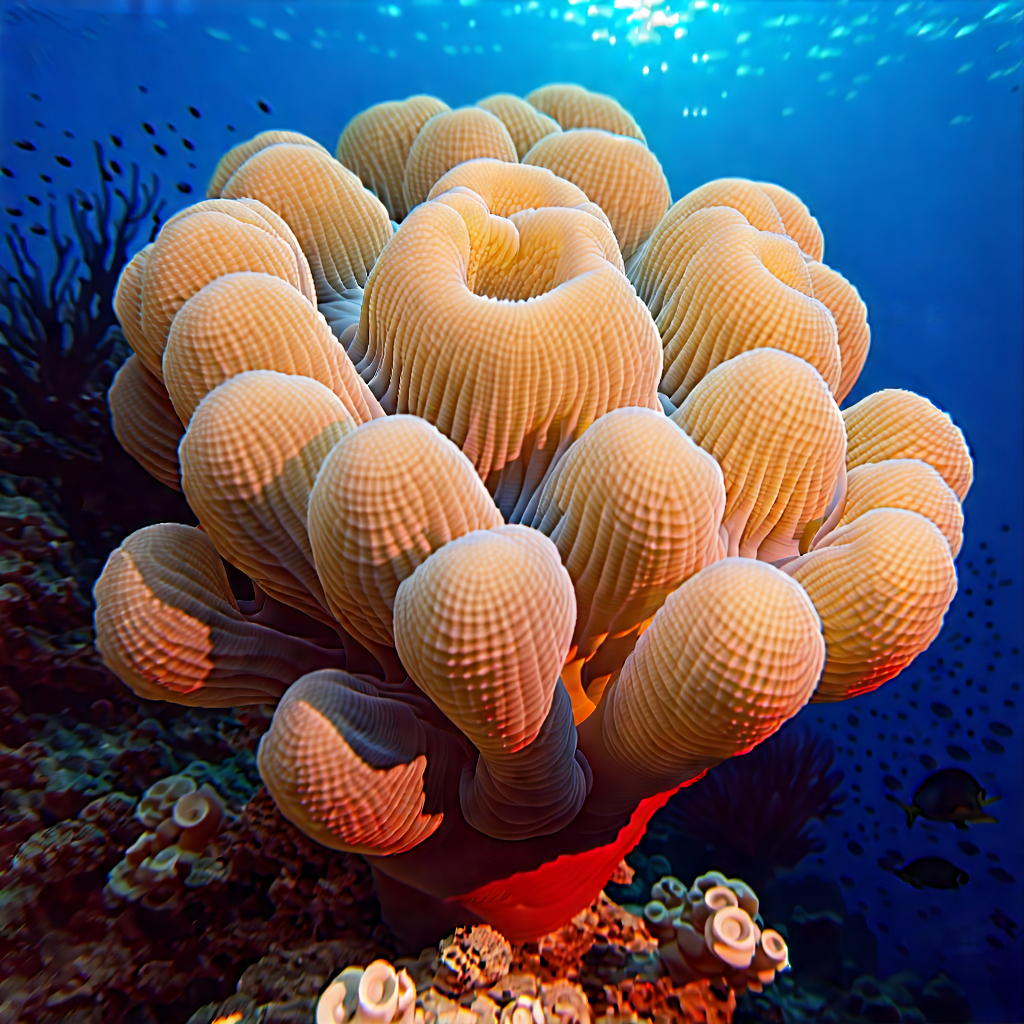 Nature Architectural Photography: Coral Reef In Dry Season With Large Coral