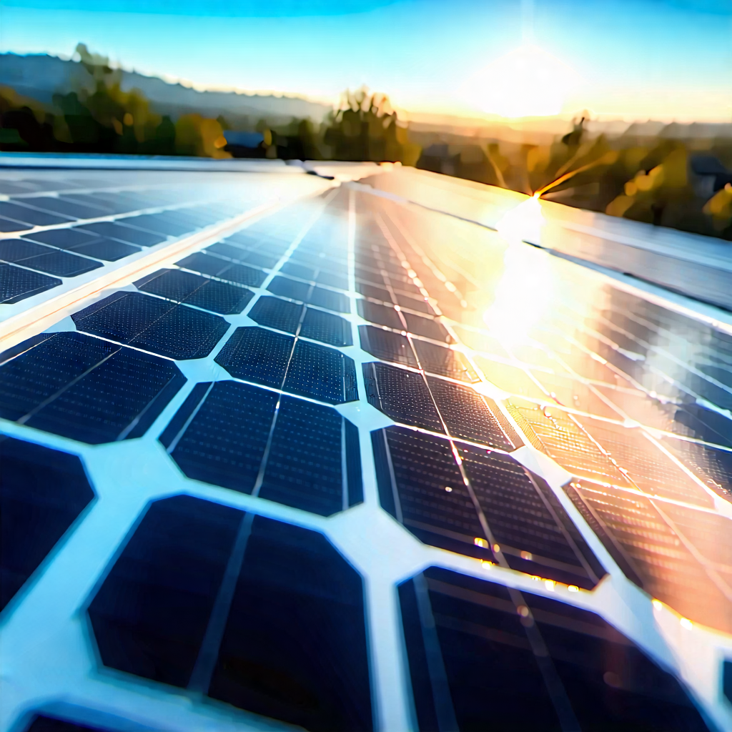 Tech Pastel Drawing: Solar Panel With Laser Scanning With Large Solar