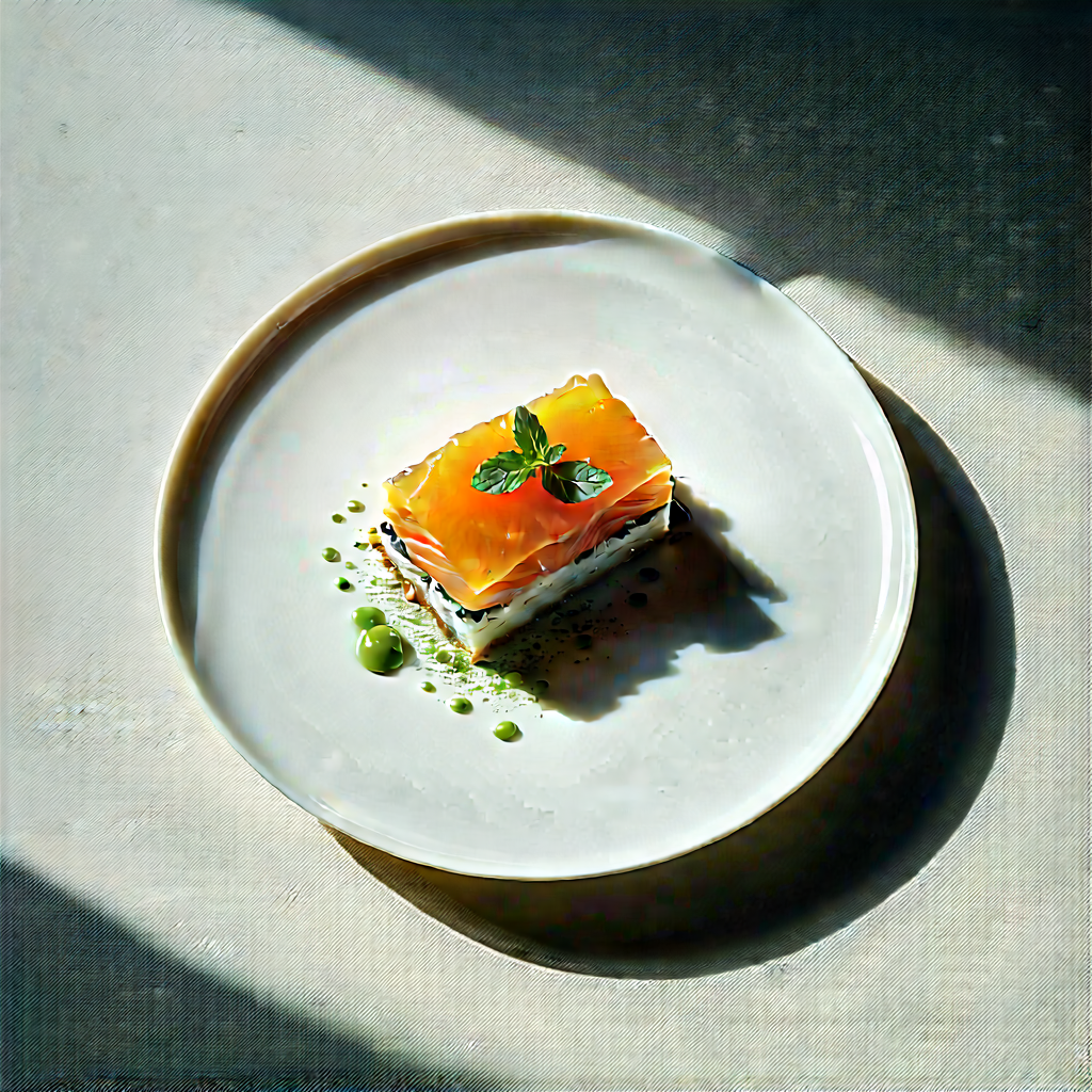 Abstract Food Photography: Minimalist Composition With Tonal Variation With Small Square