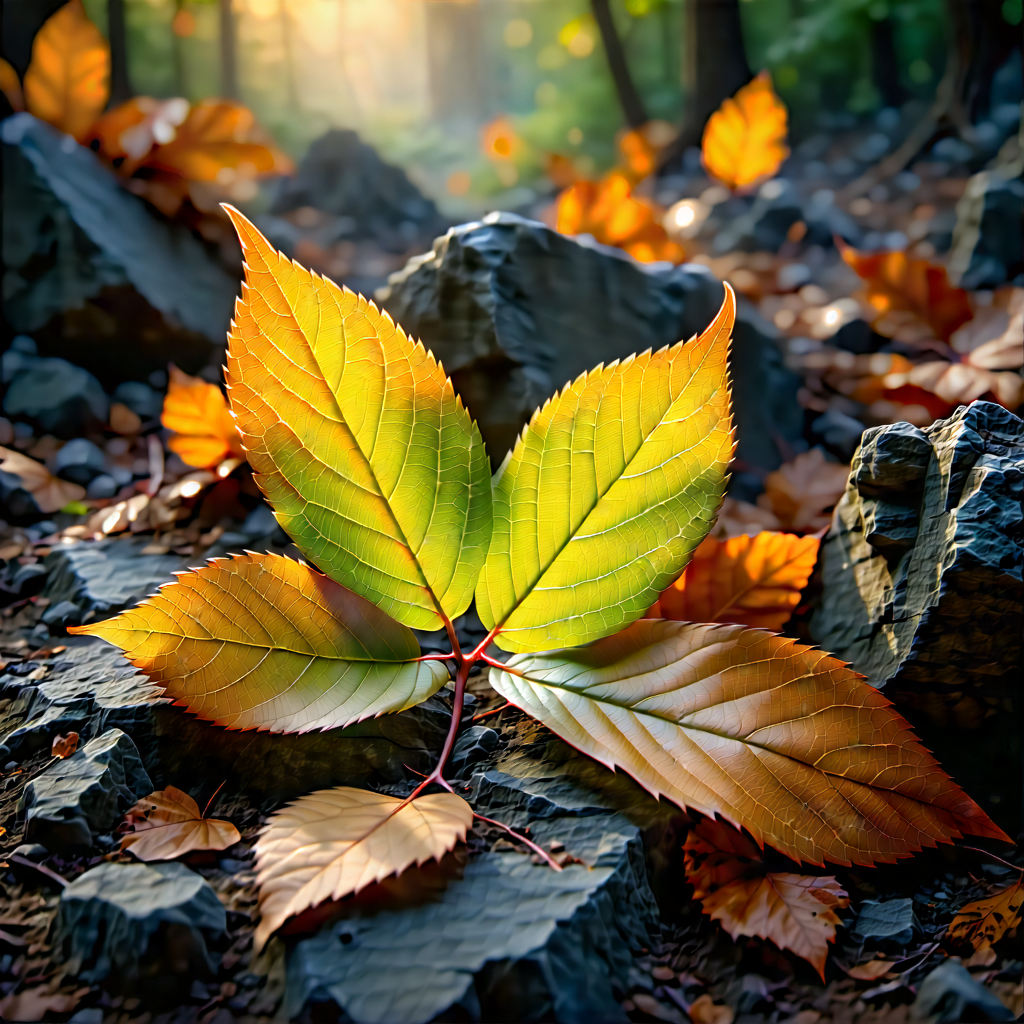 Nature Aerial Photography: Autumn Leaves In Rocky Terrain With Beautiful Autumn