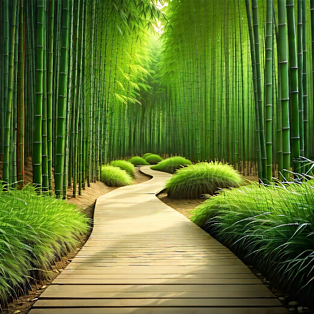Nature Commercial Photography: Path through bamboo grove
