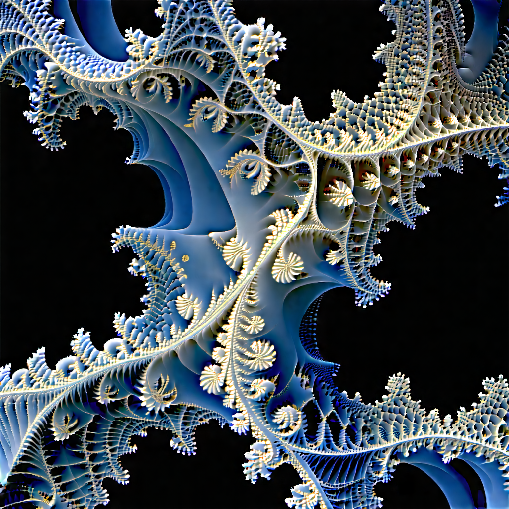 Abstract Fractal Art: Rough (design:1.5) With Close-up Blue