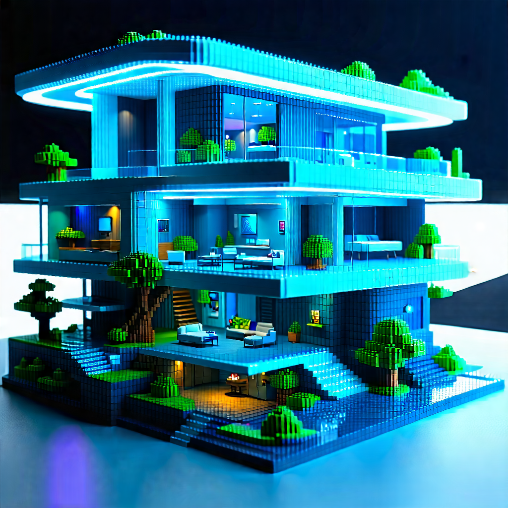 Tech Voxel Art: Futuristic smart home
