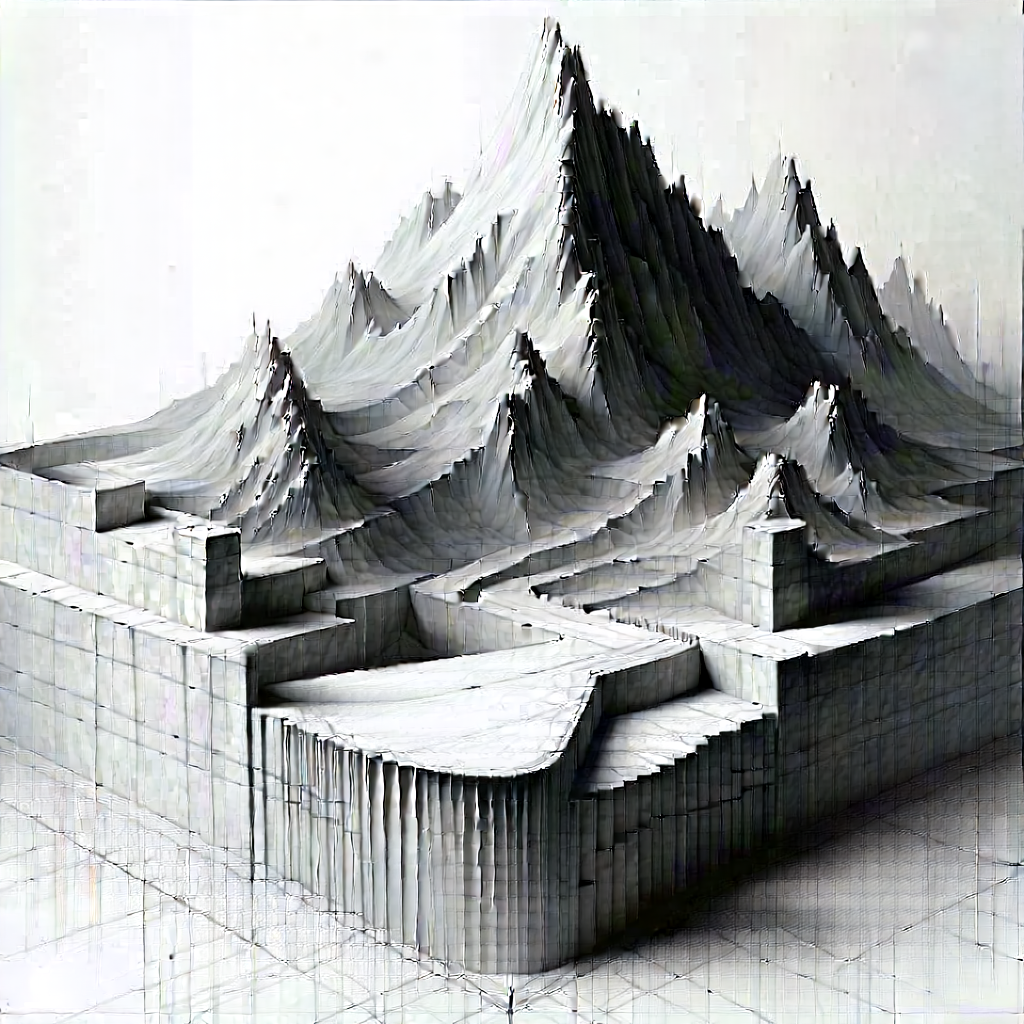 Abstract Charcoal Drawing: Paper structure with tension