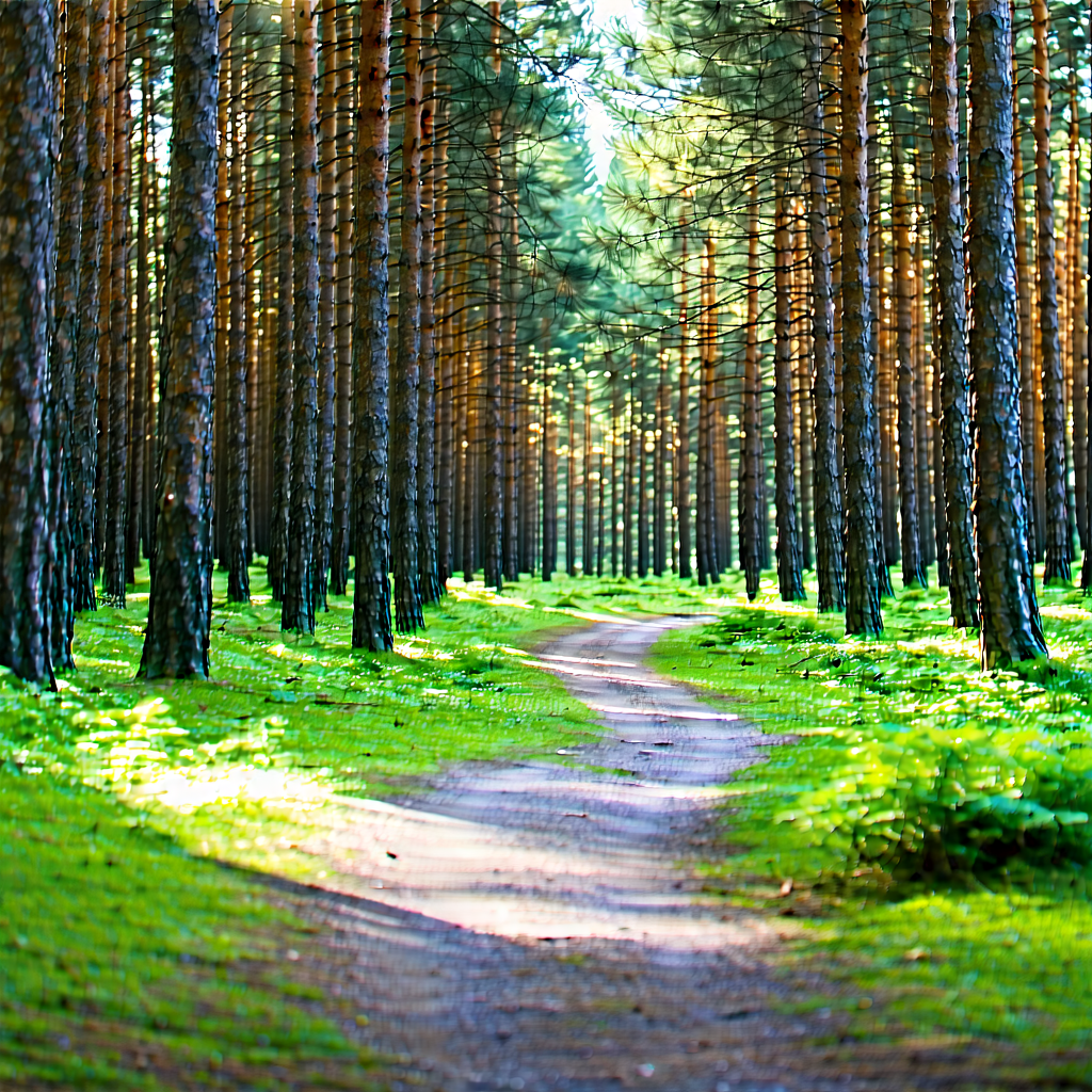 Nature Hdr Photography: Path through pine forest