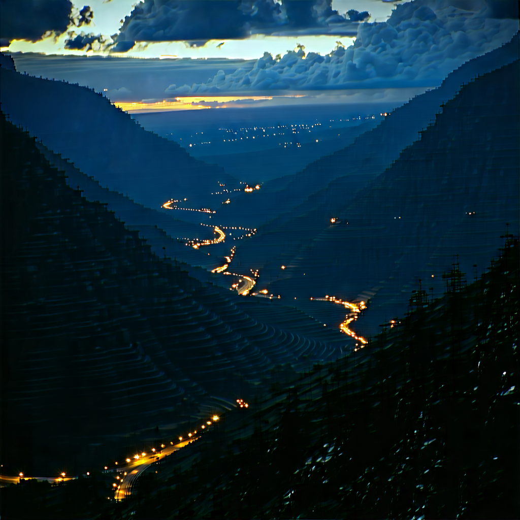 Nature Octane Render: Valley during night